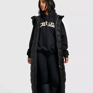 TALL HOODED MAXI PUFFER VEST